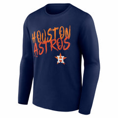 Houston Astros  Hustle Personalized Name & Number Long Sleeve T-Shirt - Navy T-shirts