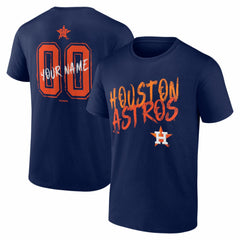 Houston Astros  Hustle Personalized Name & Number T-Shirt - Navy T-shirts