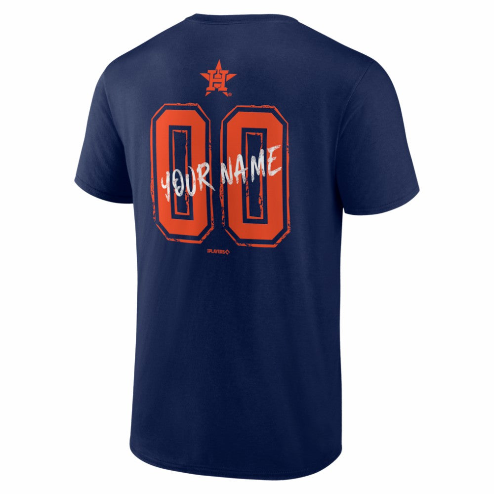 Houston Astros  Hustle Personalized Name & Number T-Shirt - Navy T-shirts