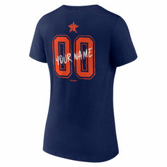 Houston Astros Women's Hustle Personalized Name & Number V-Neck T-Shirt - Navy T-shirts