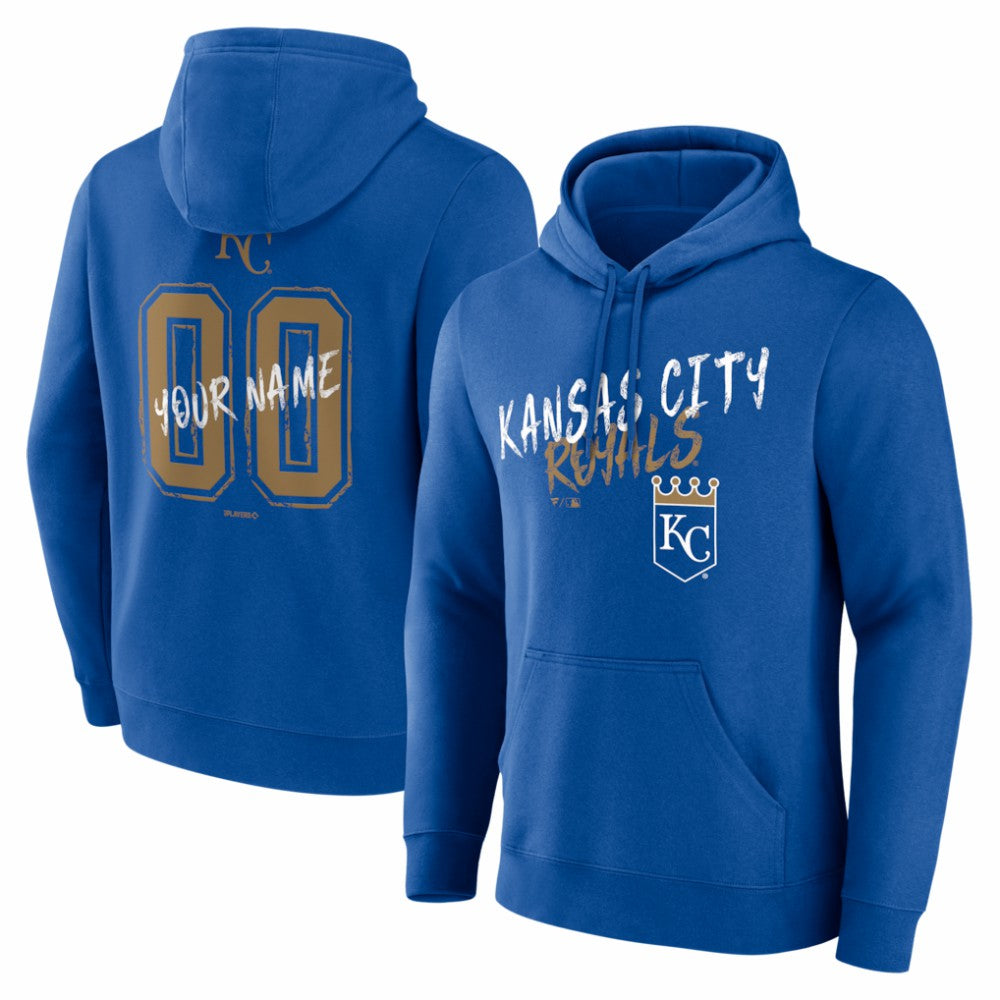Kansas City Royals  Hustle Personalized Name & Number Hoodie - Royal Hoodies