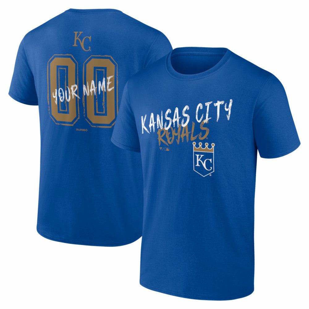 Kansas City Royals  Hustle Personalized Name & Number T-Shirt - Royal T-shirts