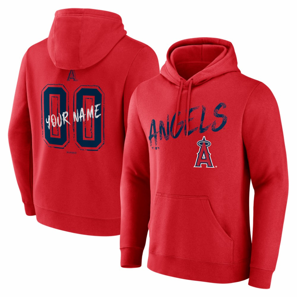 Los Angeles Angels  Hustle Personalized Name & Number Hoodie - Red Hoodies
