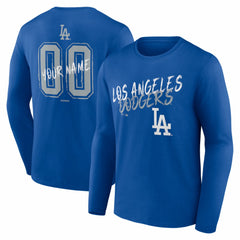 Los Angeles Dodgers  Hustle Personalized Name & Number Long Sleeve T-Shirt - Royal T-shirts