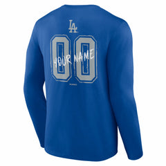 Los Angeles Dodgers  Hustle Personalized Name & Number Long Sleeve T-Shirt - Royal T-shirts