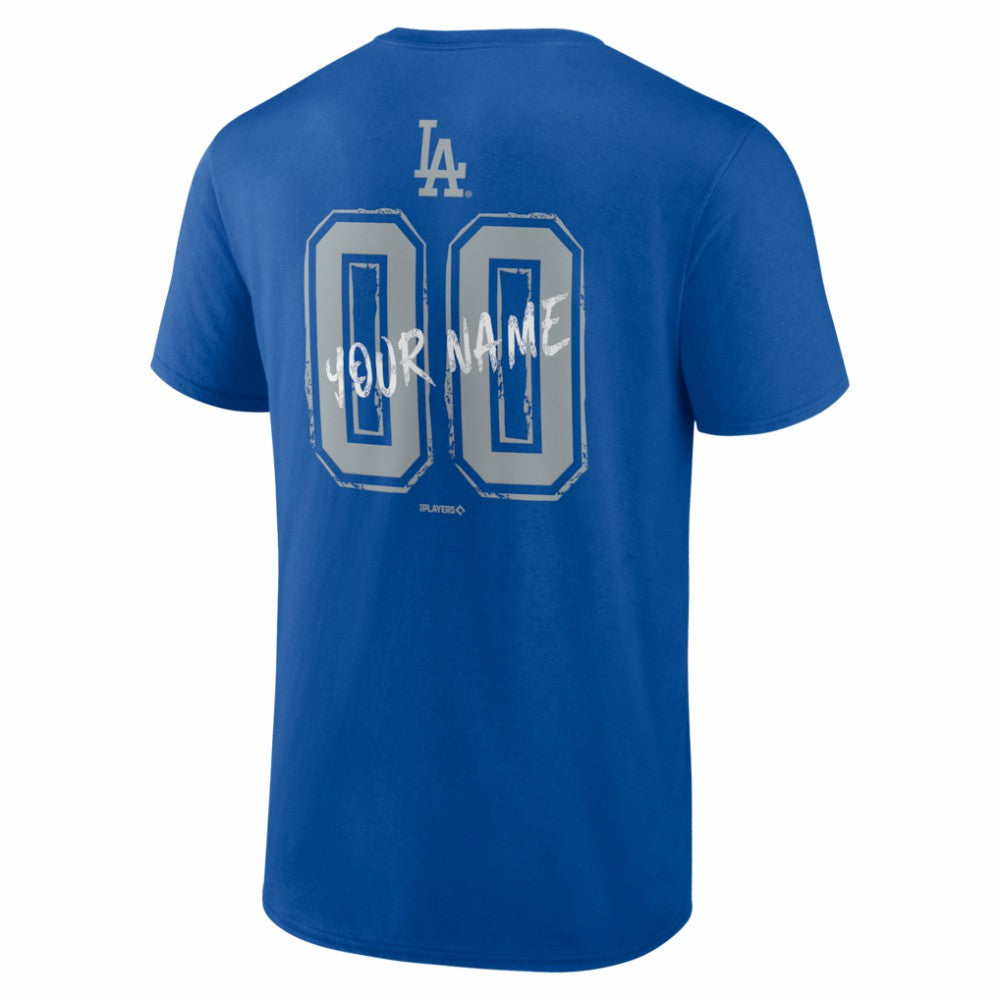 Los Angeles Dodgers  Hustle Personalized Name & Number T-Shirt - Royal T-shirts