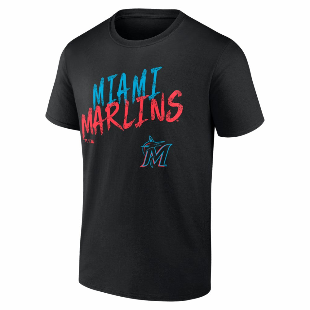 Miami Marlins  Hustle Personalized Name & Number T-Shirt - Black T-shirts