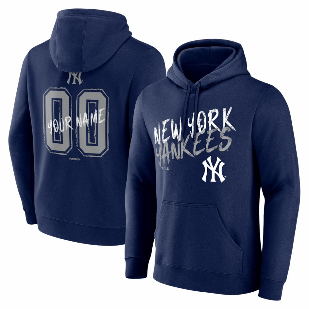 New York Yankees  Hustle Personalized Name & Number Hoodie - Navy Hoodies