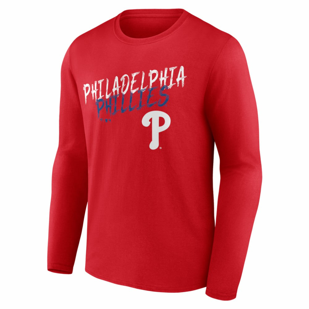 Philadelphia Phillies  Hustle Personalized Name & Number Long Sleeve T-Shirt - Red T-shirts