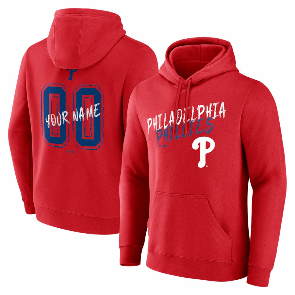 Philadelphia Phillies  Hustle Personalized Name & Number Hoodie - Red Hoodies