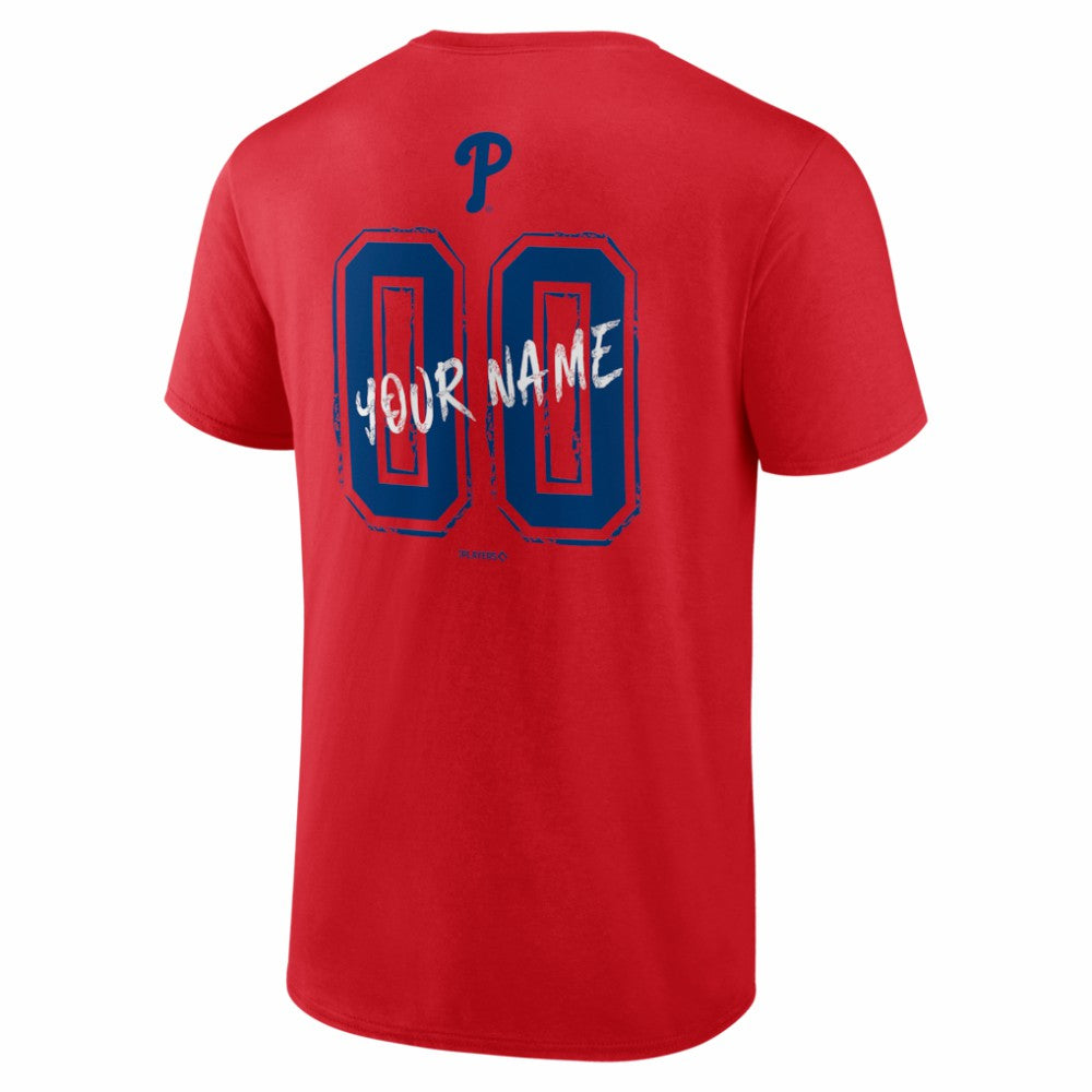 Philadelphia Phillies  Hustle Personalized Name & Number T-Shirt - Red T-shirts