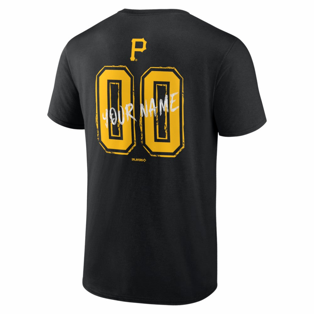 Pittsburgh Pirates  Hustle Personalized Name & Number T-Shirt - Black T-shirts