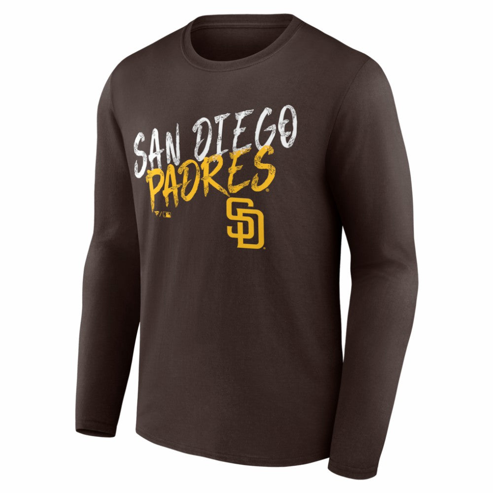 San Diego Padres  Hustle Personalized Name & Number Long Sleeve T-Shirt - Brown T-shirts