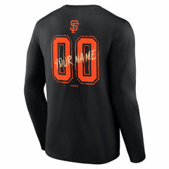 San Francisco Giants  Hustle Personalized Name & Number Long Sleeve T-Shirt - Black T-shirts