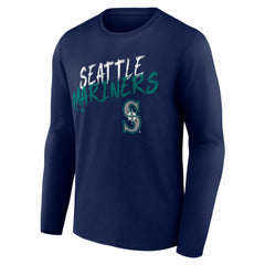 Seattle Mariners  Hustle Personalized Name & Number Long Sleeve T-Shirt - Navy T-shirts