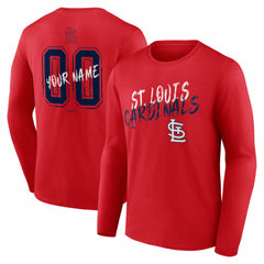 St. Louis Cardinals  Hustle Personalized Name & Number Long Sleeve T-Shirt - Red T-shirts