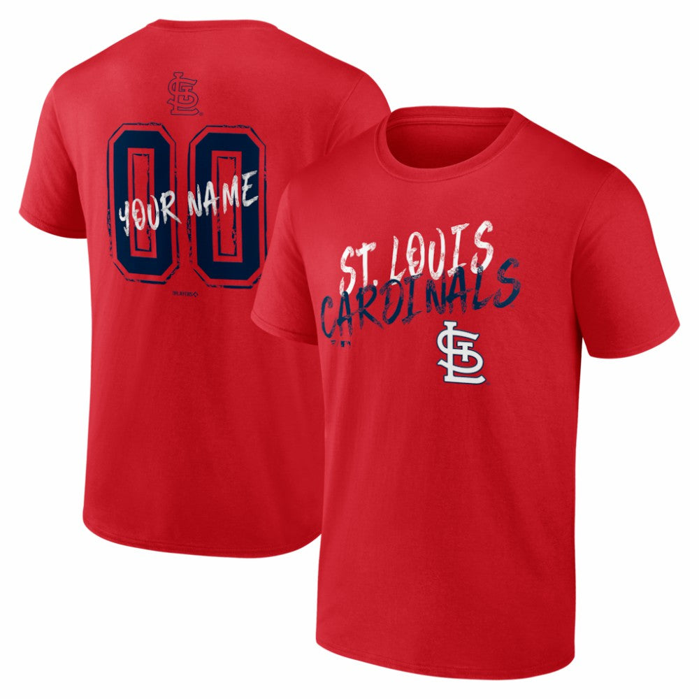 St. Louis Cardinals  Hustle Personalized Name & Number T-Shirt - Red T-shirts