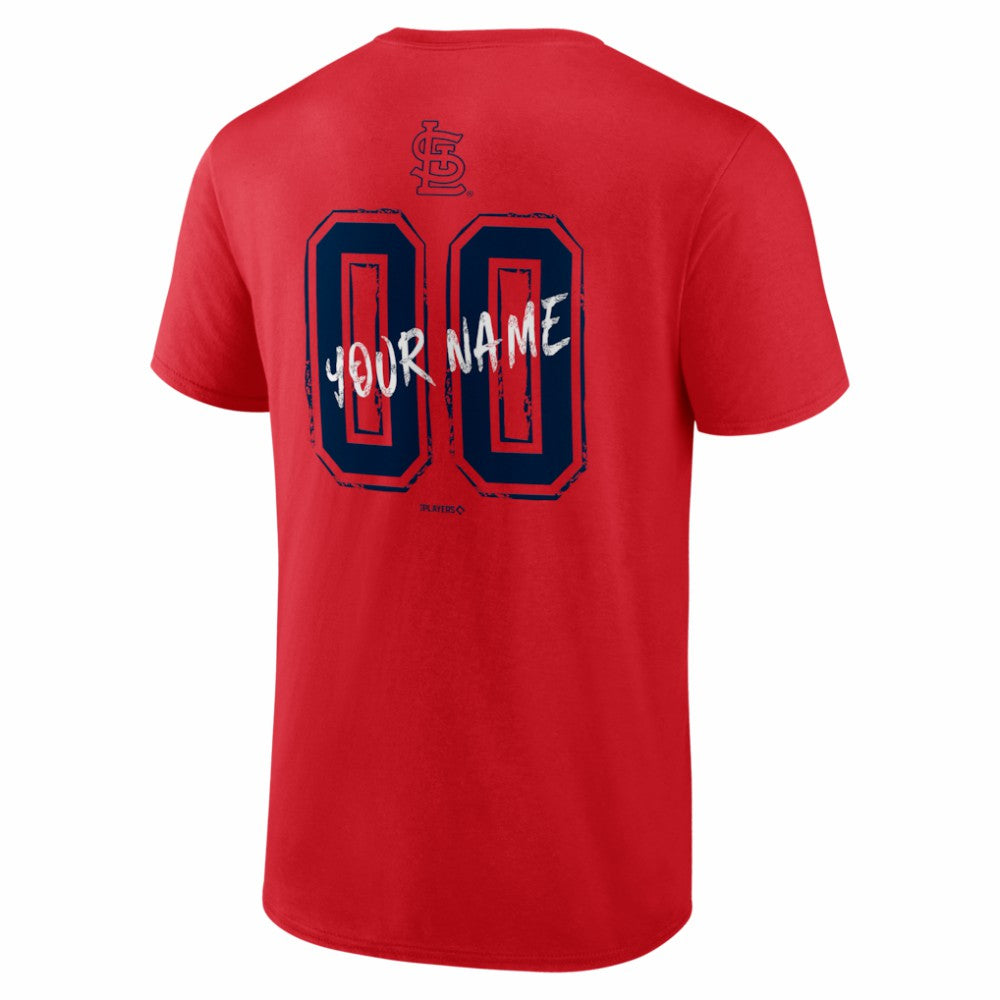 St. Louis Cardinals  Hustle Personalized Name & Number T-Shirt - Red T-shirts