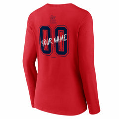 St. Louis Cardinals Women's Hustle Personalized Name & Number Long Sleeve V-Neck T-Shirt - Red T-shirts