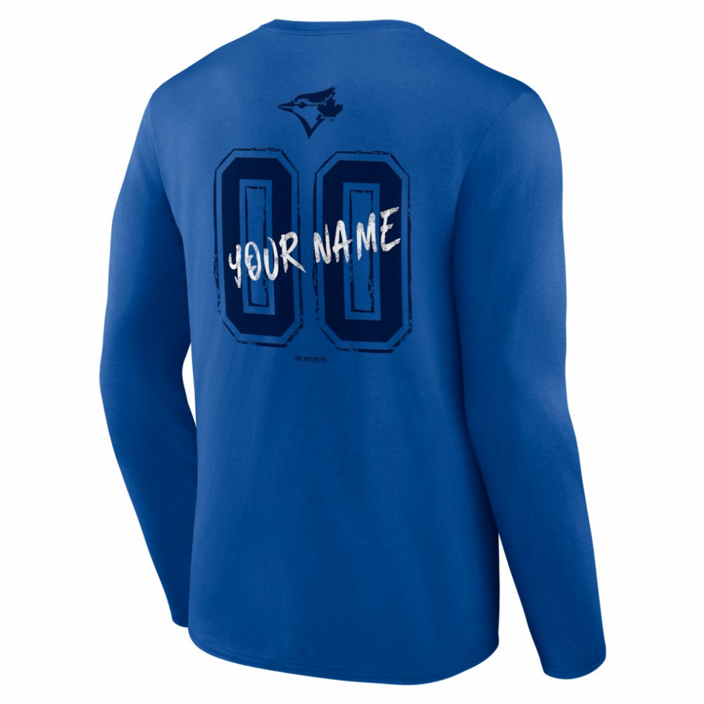Toronto Blue Jays  Hustle Personalized Name & Number Long Sleeve T-Shirt - Royal T-shirts