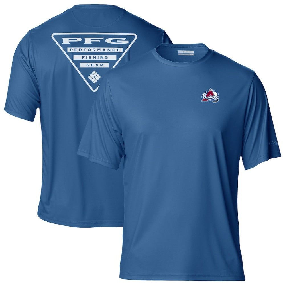 Colorado Avalanche Columbia PFG Terminal Tackle Omni-Shade T-Shirt - Blue | US 203863729