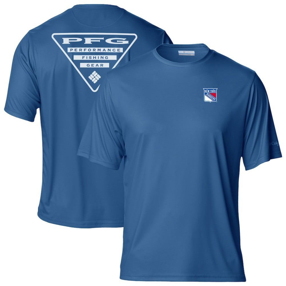 New York Rangers Columbia PFG Terminal Tackle Omni-Shade T-Shirt - Blue | US 203863734