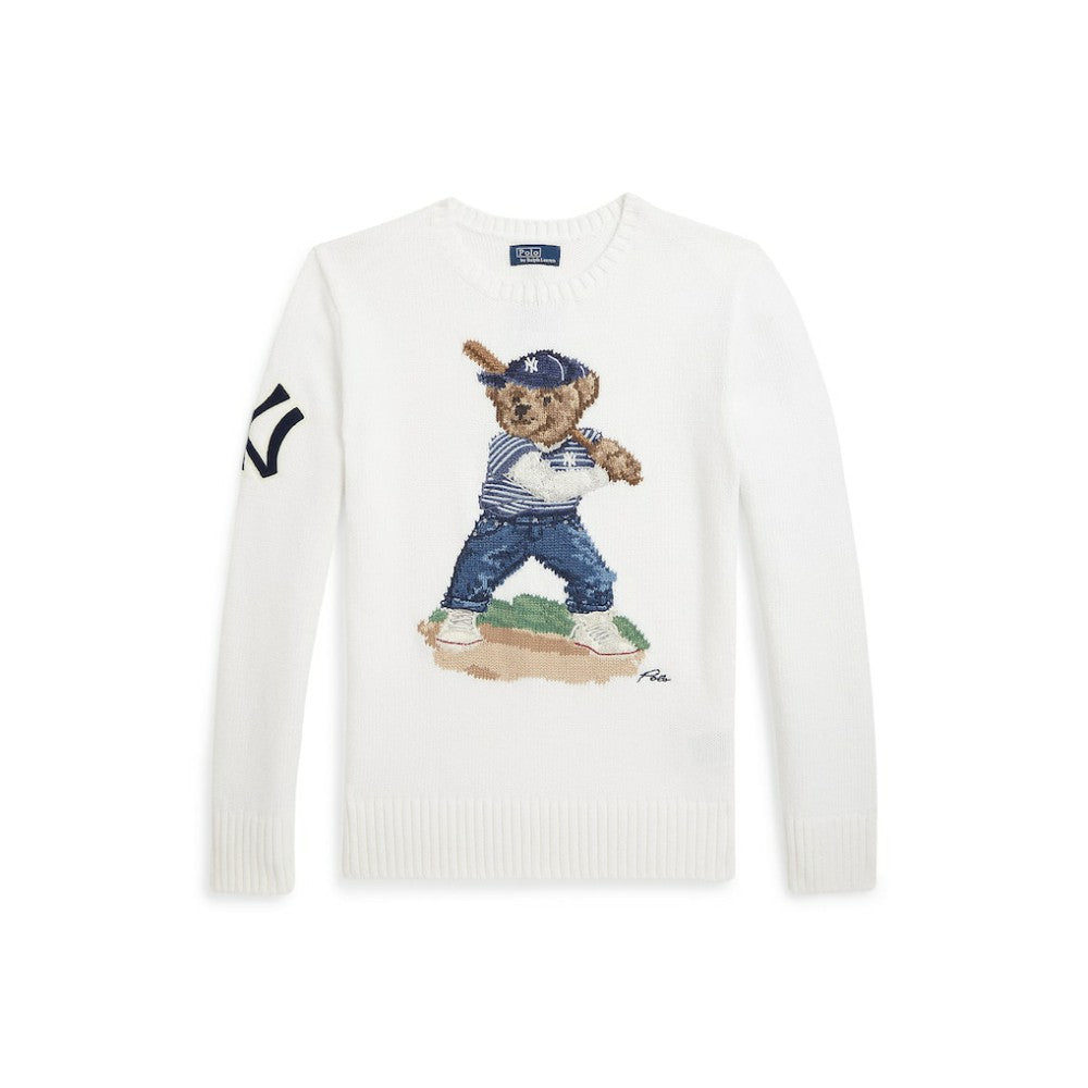 Yankees Polo Ralph Lauren Youth Sweater - White