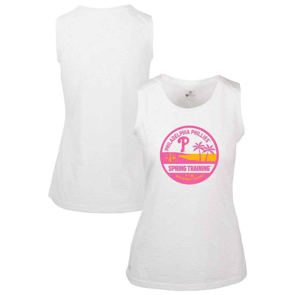 Philadelphia Phillies Levelwear Women's Macy Spring Training Badge Bold Tank Top - White Tanks