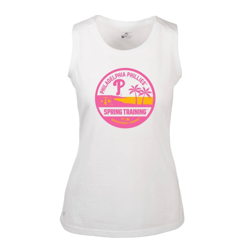 Philadelphia Phillies Levelwear Women's Macy Spring Training Badge Bold Tank Top - White Tanks