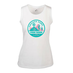 Chicago Cubs Levelwear Women's Macy Spring Training Badge Bold Tank Top - White Tanks
