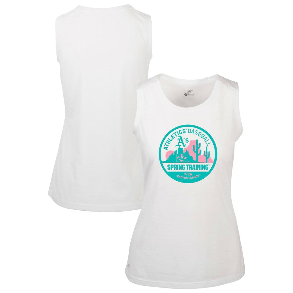 Athletics Levelwear Women's Macy Spring Training Badge Bold Tank Top - White Tanks