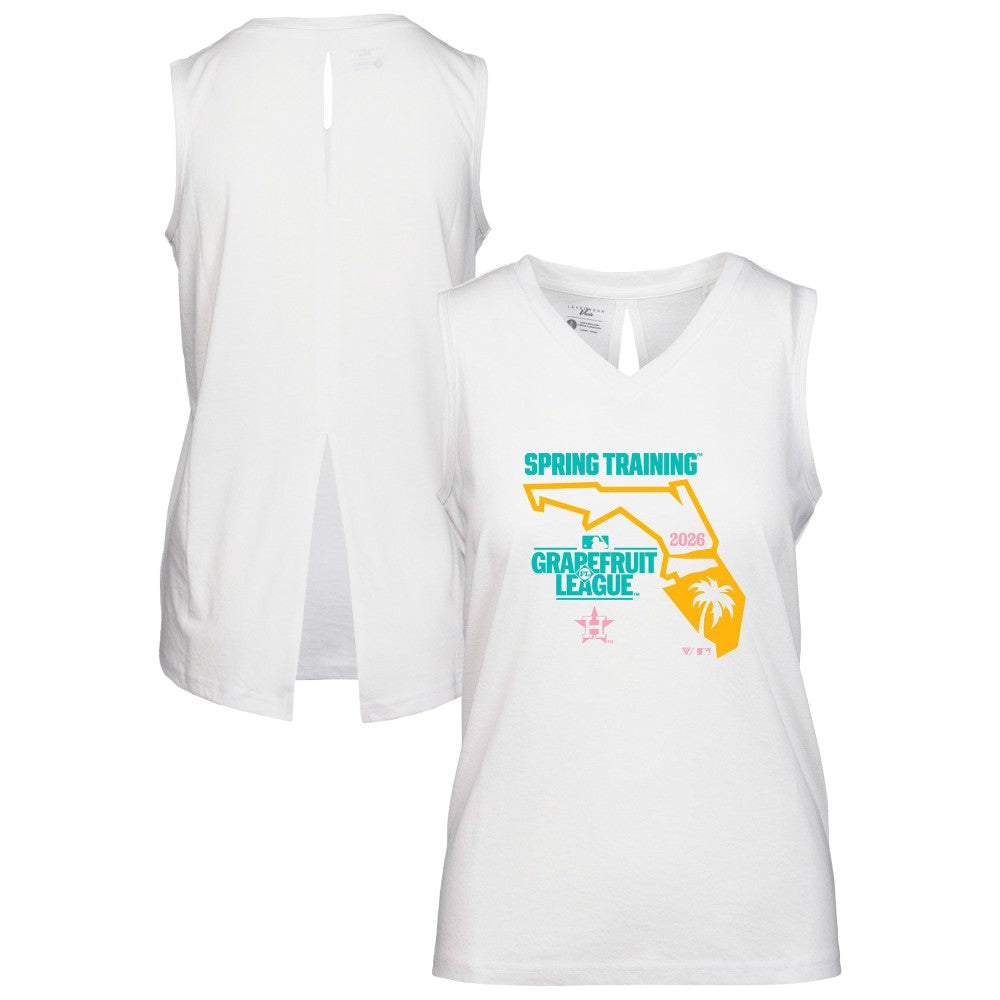 Houston Astros Levelwear Women's 2026 Spring Training Paisley Ball Bold Tank - White Tanks