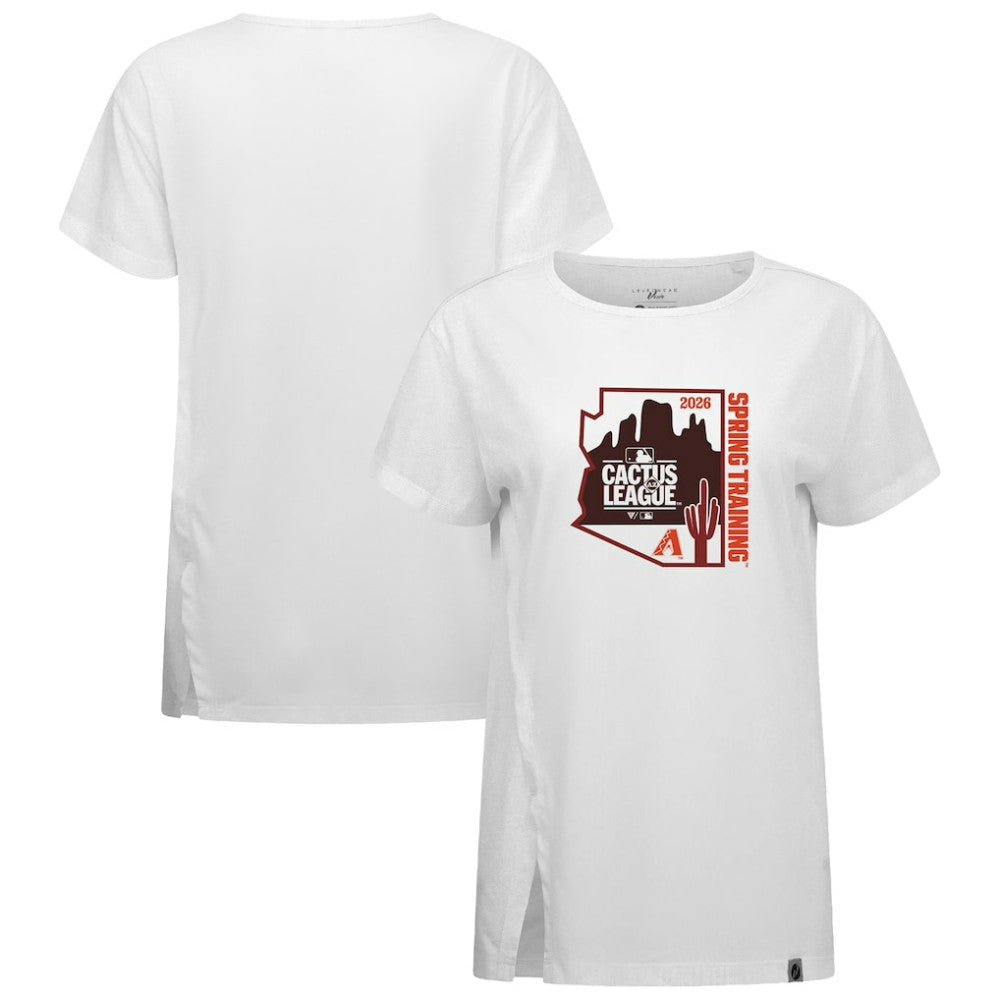 Arizona Diamondbacks Levelwear Women's 2026 Spring Training Influx Ball Bold T-Shirt - White T-shirts