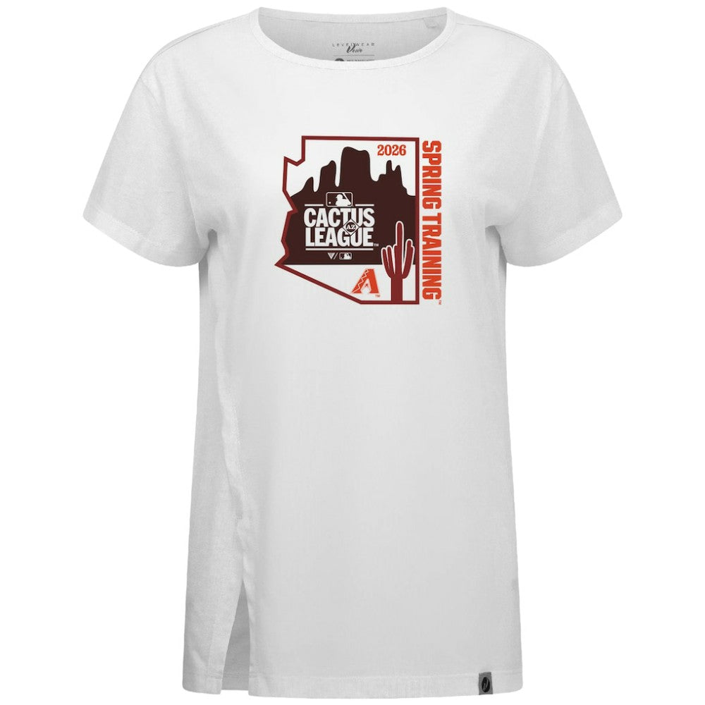 Arizona Diamondbacks Levelwear Women's 2026 Spring Training Influx Ball Bold T-Shirt - White T-shirts