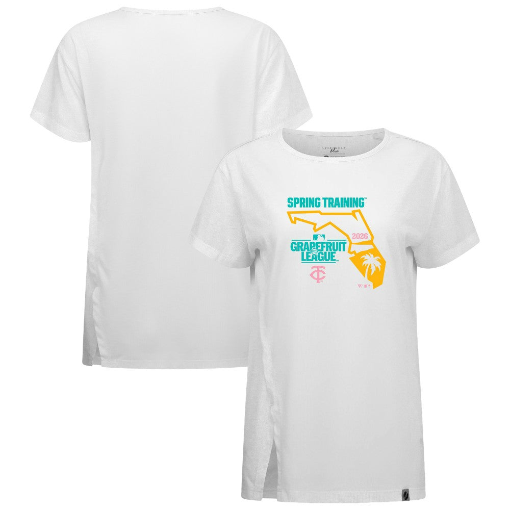 Minnesota Twins Levelwear Women's 2026 Spring Training Influx Ball Bold T-Shirt - White T-shirts