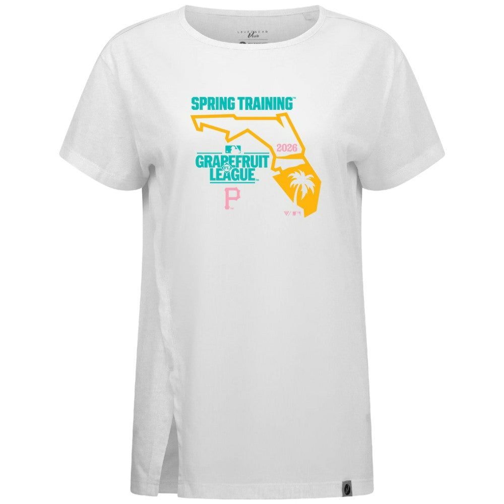 Pittsburgh Pirates Levelwear Women's 2026 Spring Training Influx Ball Bold T-Shirt - White T-shirts