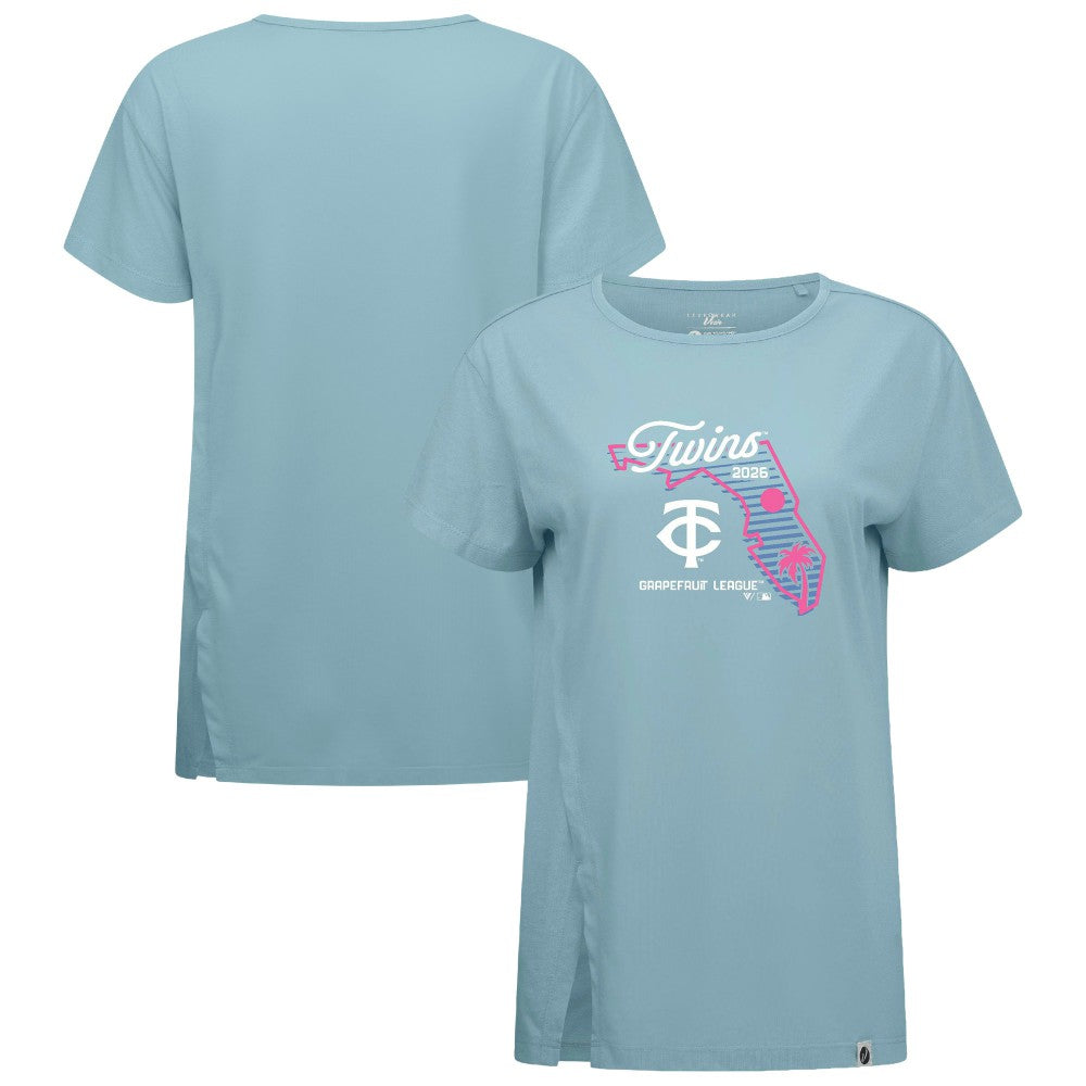 Minnesota Twins Levelwear Women's Influx Spring Training Sunrise Bold T-Shirt - Blue T-shirts