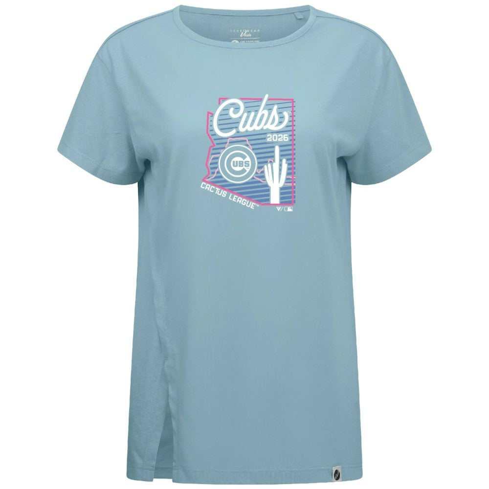 Chicago Cubs Levelwear Women's Influx Spring Training Sunrise Bold T-Shirt - Blue T-shirts