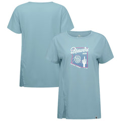 Milwaukee Brewers Levelwear Women's Influx Spring Training Sunrise Bold T-Shirt - Blue T-shirts