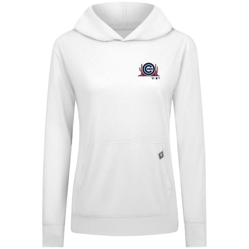 Chicago Cubs Levelwear Women's Relay Spring Break Panoramic Bold Hoodie - White Hoodies