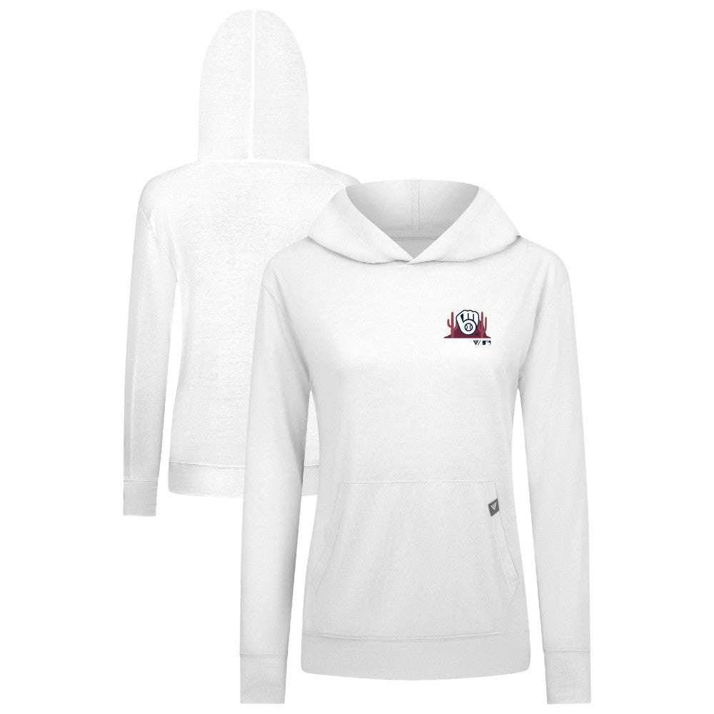 Milwaukee Brewers Levelwear Women's Relay Spring Break Panoramic Bold Hoodie - White Hoodies
