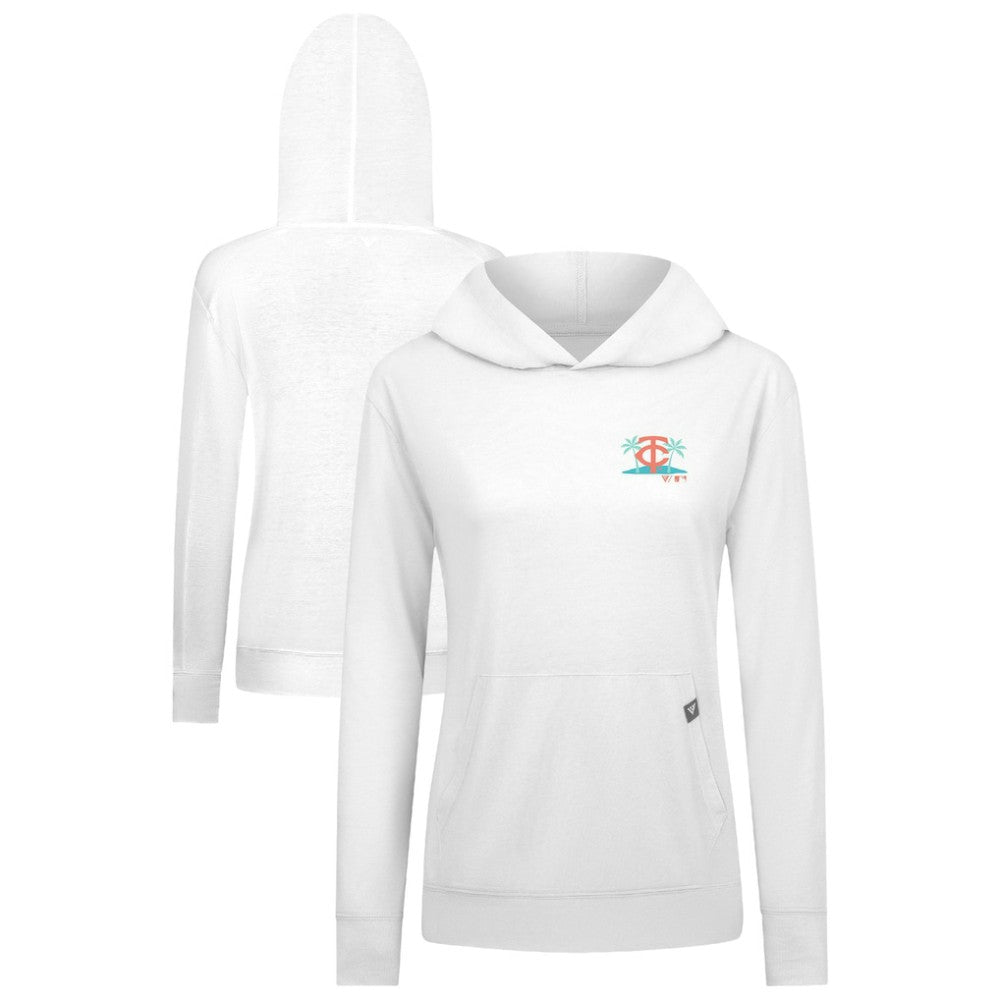 Minnesota Twins Levelwear Women's Relay Spring Break Panoramic Bold Hoodie - White Hoodies