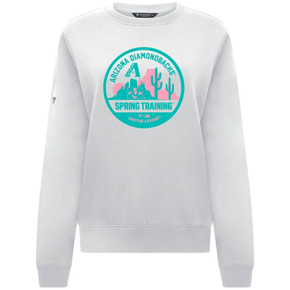 Arizona Diamondbacks Levelwear Women's Yvette Spring Training Badge Bold Sweatshirt - White Sweatshirts