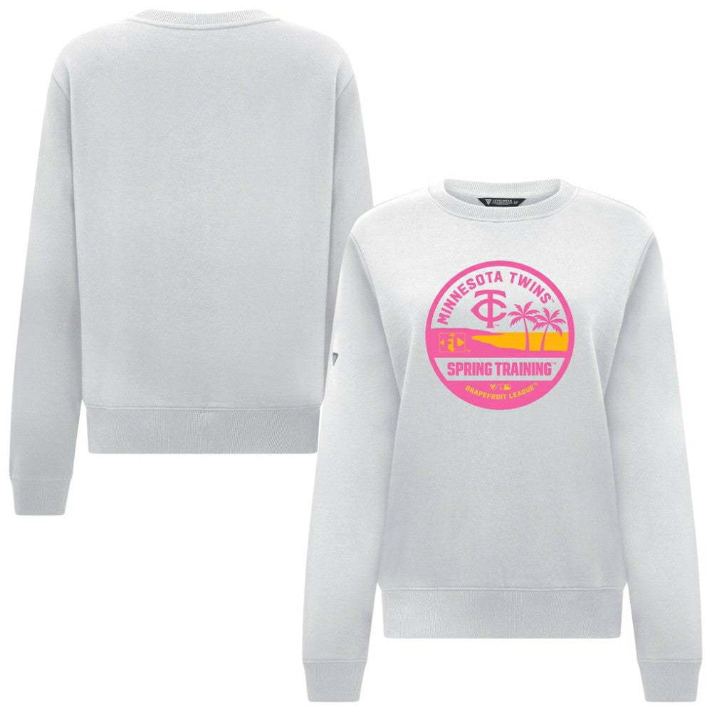 Minnesota Twins Levelwear Women's Yvette Spring Training Badge Bold Sweatshirt - White Sweatshirts