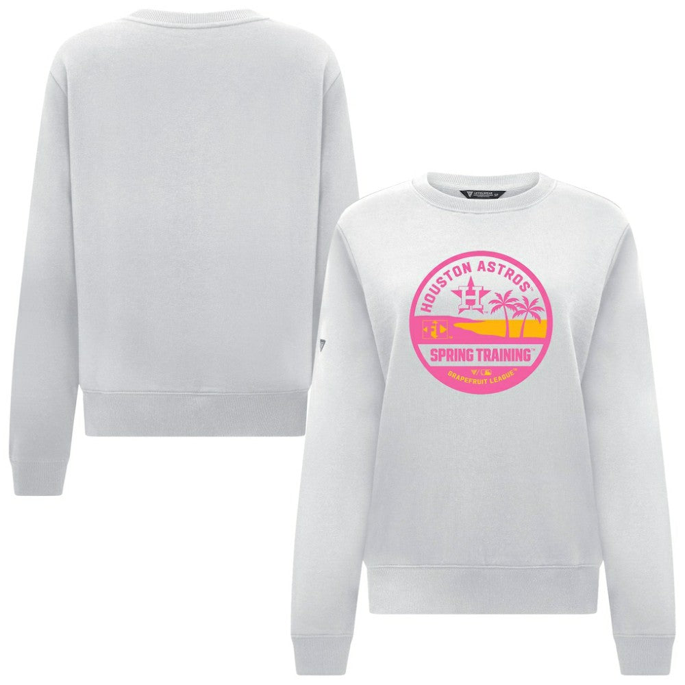 Houston Astros Levelwear Women's Yvette Spring Training Badge Bold Sweatshirt - White Sweatshirts