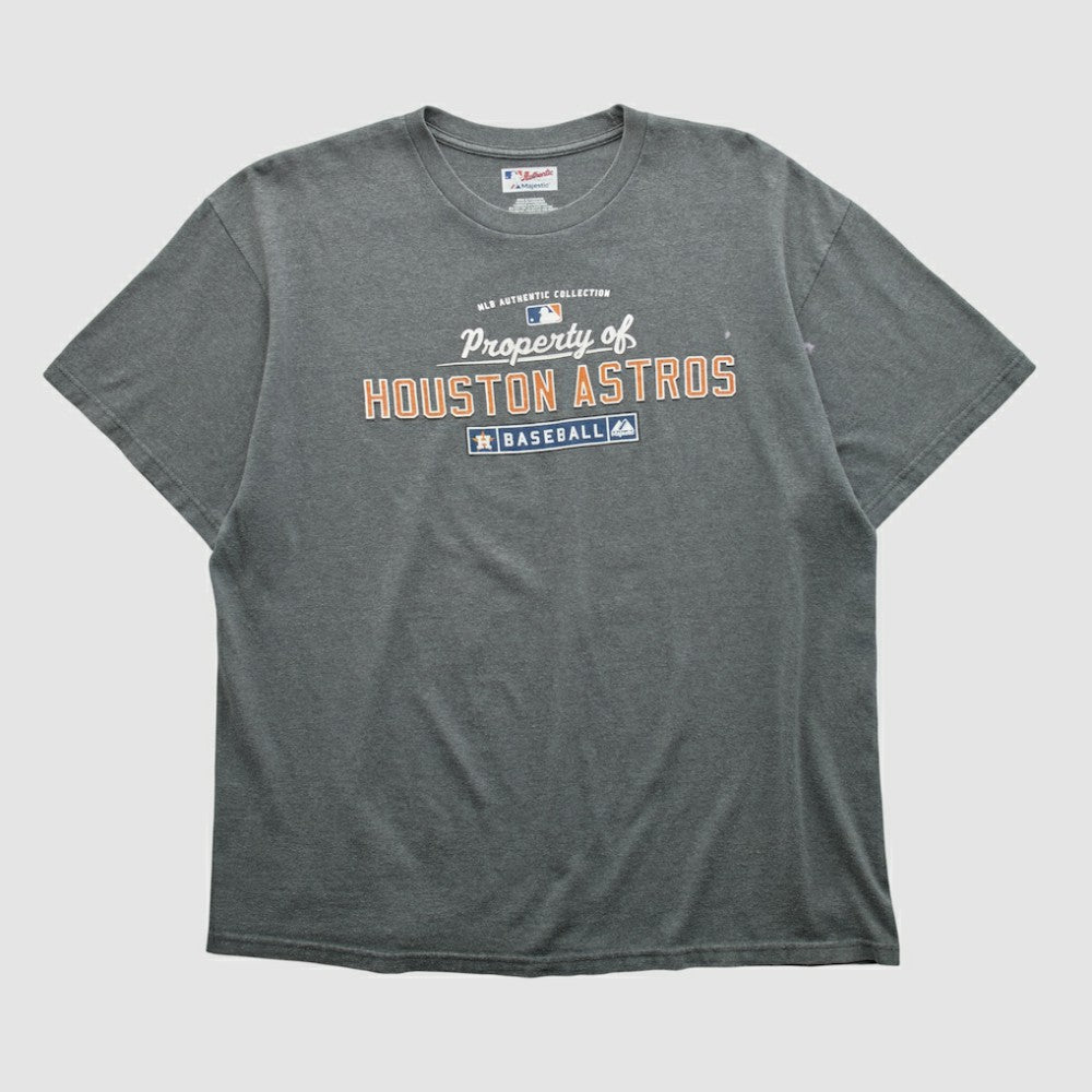Houston Astros Majestic 2000s T-shirt - Dark Heather Gray - XVintage T-shirts