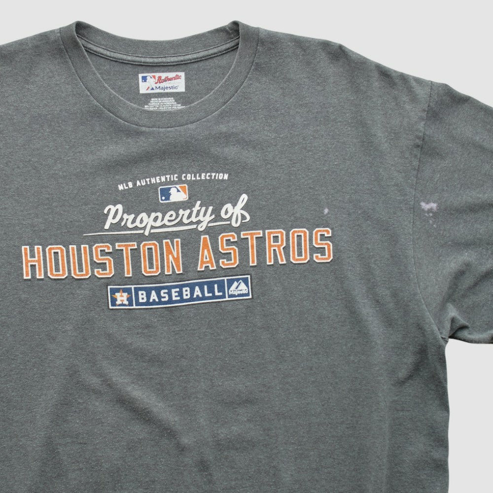 Houston Astros Majestic 2000s T-shirt - Dark Heather Gray - XVintage T-shirts