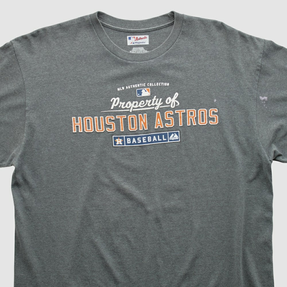 Houston Astros Majestic 2000s T-shirt - Dark Heather Gray - XVintage T-shirts