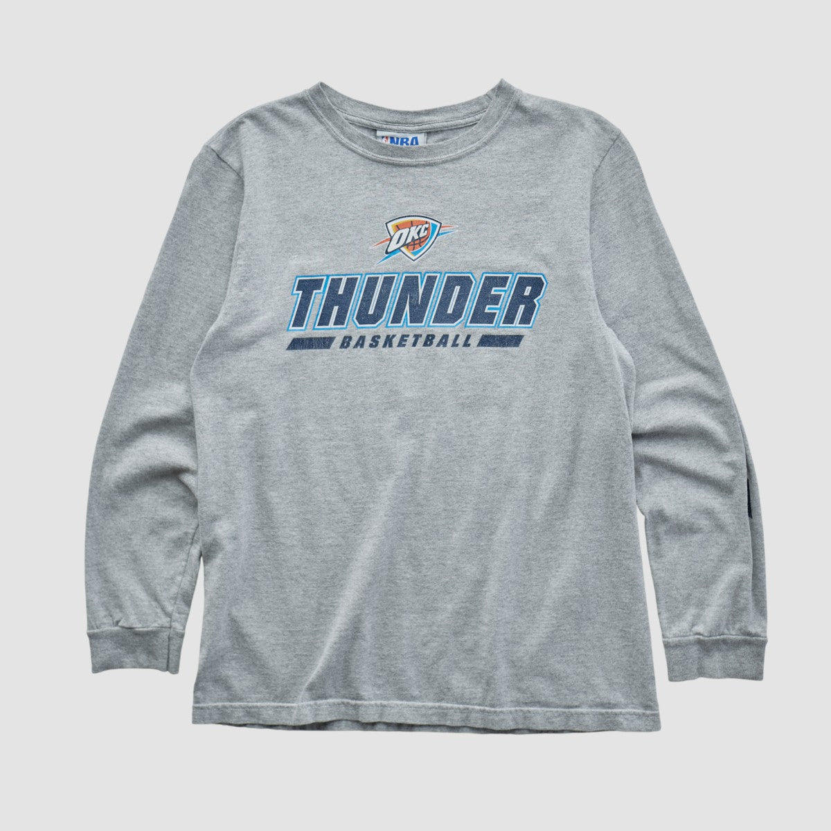 Oklahoma City Thunder NBA 2010s Long Sleeve T-shirt Heather Gray Vintage - Vintage