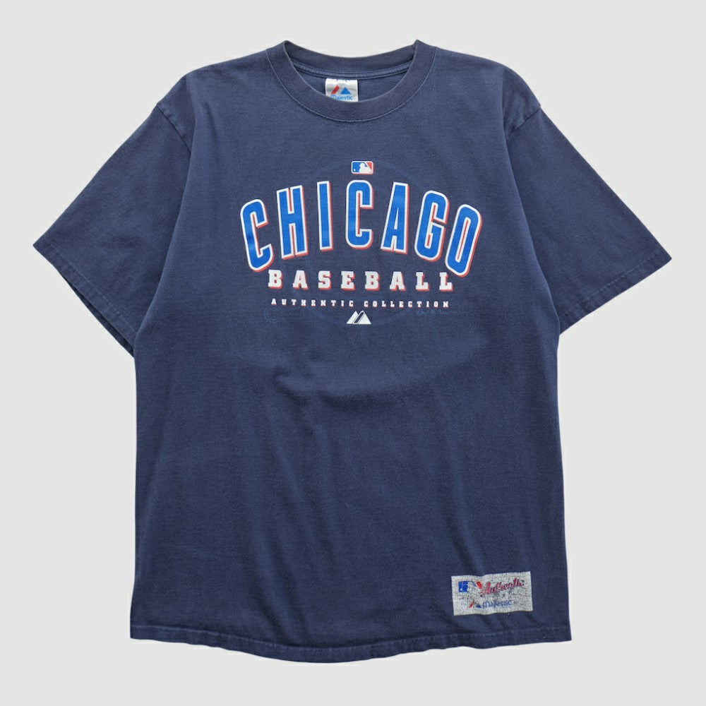 Chicago Cubs Majestic 2000s T-shirt - Navy - Vintage T-shirts